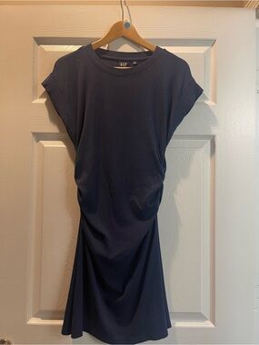 GAP Navy Gathered Waist T-Shirt Dress